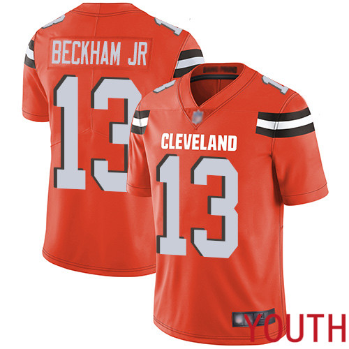Cleveland Browns Odell Beckham Jr Youth Orange Limited Jersey #13 NFL Football Alternate Vapor Untouchable->youth nfl jersey->Youth Jersey